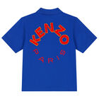 تيشيرت بولو أولاد بالشعار باللون الأزرق, 1, hi-res